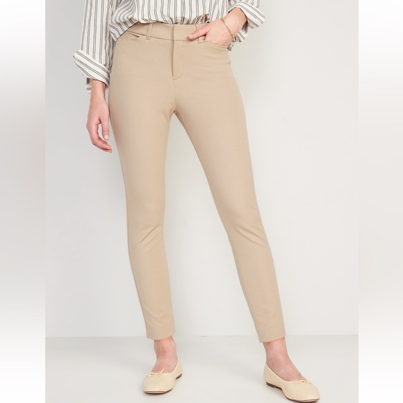 Old Navy High Waisted Pixie Skinny Ankle Pants Mocha Taffy - Picture 1 of 6